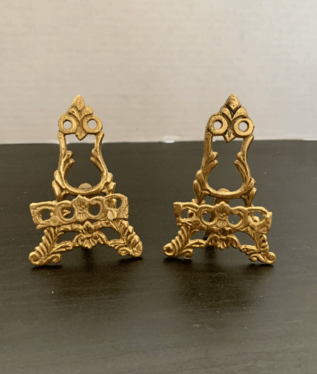Gold Ornate Brass Easel Display Stand (Set of 2), 4″